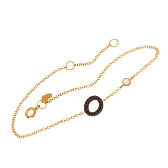 Γυναικείο χρυσό 9k βραχιόλι Κύκλος Μονόπετρο