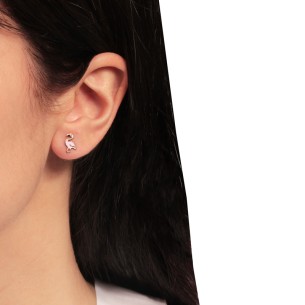 Παιδικά χρυσά 9k σκουλαρίκια Φλαμίνγκο