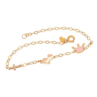 Παιδικό χρυσό 9k βραχιόλι Μονόκερος Γούρια