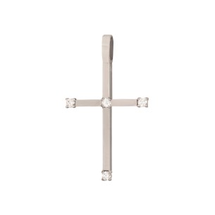 Λευκόχρυσος 14k Γυναικείος Σταυρός
