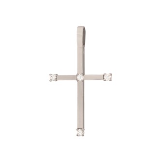 Λευκόχρυσος 14k Γυναικείος Σταυρός