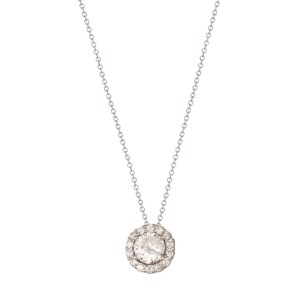 Γυναικείο λευκόχρυσο 14k κολιέ Ροζέττα
