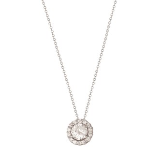 Γυναικείο λευκόχρυσο 14k κολιέ Ροζέττα