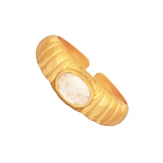 Ατσάλινο επίχρυσο δαχτυλίδι Retro