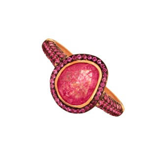 Ασημένιο ρόζ επιχρυσωμένο δαχτυλίδι Ροζέτα