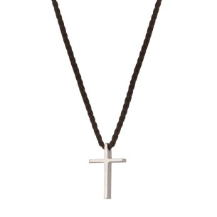 Κολιέ κορδόνι ασημένιος Σταυρός