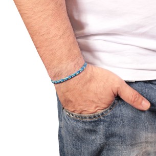 Βραχιόλι κορδόνια ασήμι Πλεξούδα