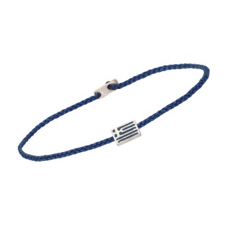 Βραχιόλι κορδόνι ασημένια Ελληνική Σημαία