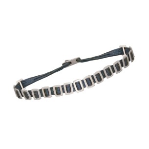 Βραχιόλι κορδόνια ασημένια Παραλληλόγραμμα