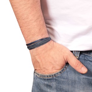 Βραχιόλι σετ κορδόνια ασημένιο Κούμπωμα