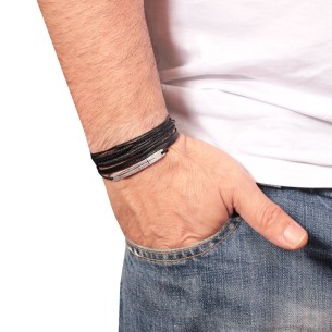 Βραχιόλι κορδόνι ασημένιος Σταυρός