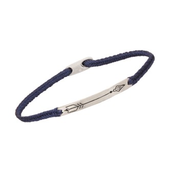Βραχιόλι κορδόνι ασημένιο Βέλος