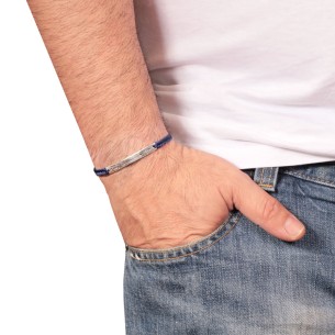 Βραχιόλι κορδόνι ασημένιο Βέλος