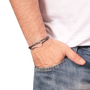 Βραχιόλι κορδόνια ασημένιο Αγκίστρι