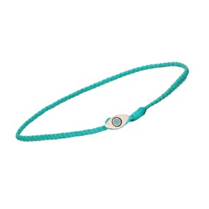 Βραχιόλι κορδόνι ασημένιο Μάτι