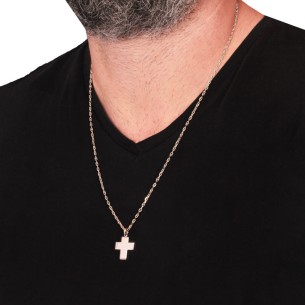 Λευκόχρυσος 14k Ανδρικός Σταυρός