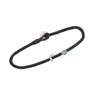 Βραχιόλι κορδόνι ασημένιο Μονόγραμμα Γ και Μάτι