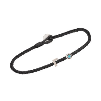 Βραχιόλι κορδόνι ασημένιο Μονόγραμμα Γ και Μάτι