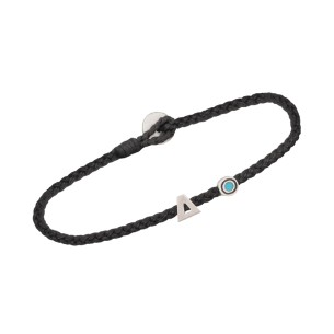 Βραχιόλι κορδόνι ασημένιο Μονόγραμμα Δ και Μάτι