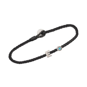 Βραχιόλι κορδόνι ασημένιο Μονόγραμμα Ε και Μάτι