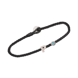 Βραχιόλι κορδόνι ασημένιο Μονόγραμμα Ρ και Μάτι