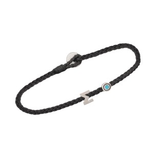 Βραχιόλι κορδόνι ασημένιο Μονόγραμμα Σ και Μάτι