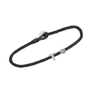 Βραχιόλι κορδόνι ασημένιο Μονόγραμμα Τ και Μάτι