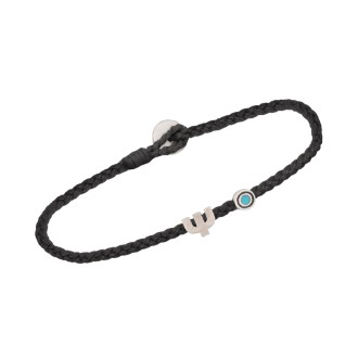 Βραχιόλι κορδόνι ασημένιο Μονόγραμμα Ψ και Μάτι