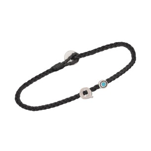 Βραχιόλι κορδόνι ασημένιο Μονόγραμμα Q και Μάτι