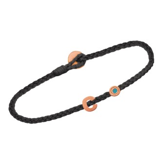 Ασημένιο ρόζ επιχρυσωμένο βραχιόλι κορδόνι Μονόγραμμα C