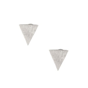 Ασημένια επιπλατινωμένα σκουλαρίκια Τρίγωνα