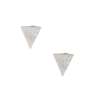 Ασημένια επιπλατινωμένα σκουλαρίκια Τρίγωνα