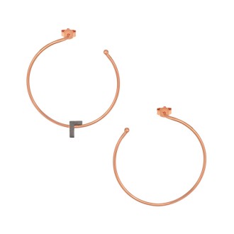 Ασημένια μαύρα σκουλαρίκια Κρίκοι Μονόγραμμα Γ 35.00mm