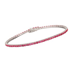 Ασημένιο επιπλατινωμένο βραχιόλι Tennis Ριβιέρα