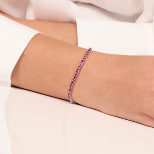 Ασημένιο επιπλατινωμένο βραχιόλι Tennis Ριβιέρα