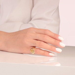 Ασημένιο επίχρυσο δαχτυλίδι Σεβαλιέ Multicolor