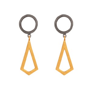 Ορειχάλκινα σκουλαρίκια Κύκλοι Τρίγωνα