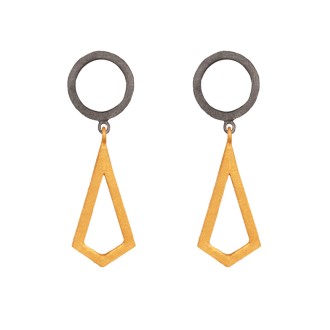 Ορειχάλκινα σκουλαρίκια Κύκλοι Τρίγωνα