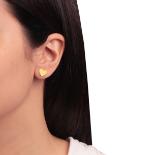 Ασημένια επίχρυσα σκουλαρίκια Καρδιές