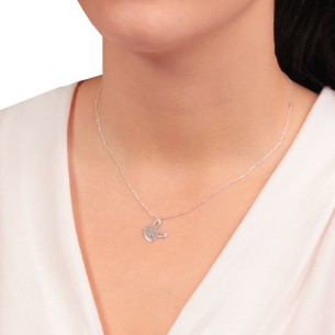 Ασημένιο επιπλατινωμένο κολιέ Λαγουδάκι