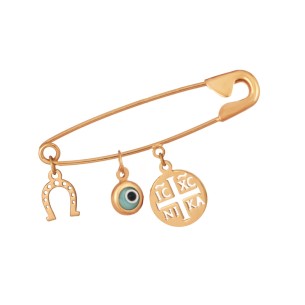 Χρυσή 14k παιδική Παραμάνα Κωνσταντινάτο Μάτι