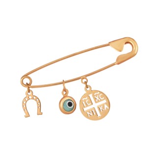 Χρυσή 14k παιδική Παραμάνα Κωνσταντινάτο Μάτι