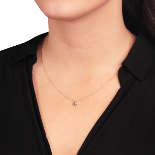 Χρυσό 18k κολιέ Μάτι Στόχος Διαμάντια