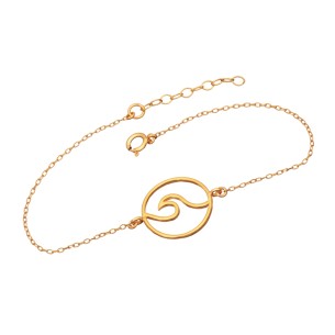 Ασημένιο επίχρυσο βραχιόλι Κύκλος Κύμα