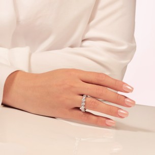 Ασημένιο επιπλατινωμένο δαχτυλίδι Ολόβερο