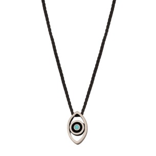 Κολιέ κορδόνι ασημένιο Μάτι