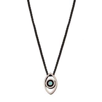 Κολιέ κορδόνι ασημένιο Μάτι