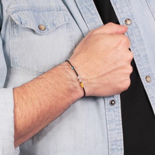 Βραχιόλι κορδόνι ασημένιος Σταυρός Μάτι