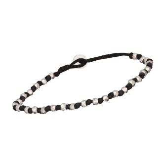 Βραχιόλι κορδόνια ασημένιες Μπίλιες