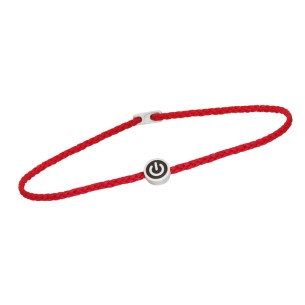 Βραχιόλι κορδόνι ασημένιο Διακόπτη On Off